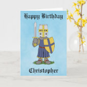 Cute Medieval Knight Birthday Card Karte (Gelbe Blume)