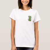 Cute Meditating Bamboo Character in Lotus Position T-Shirt (Vorderseite)