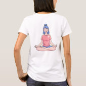 Cute Meditation Girl Yoga Illustration T-Shirt (Rückseite)