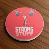 Cute Meerkat Strong Stuff Weightlifting Cartoon Getränkeuntersetzer