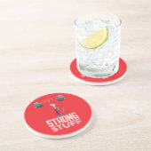 Cute Meerkat Strong Stuff Weightlifting Cartoon Getränkeuntersetzer (Seite)