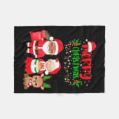 Cute Melanin Santa & Mrs Claus Interracial Fam Fleecedecke (Vorderseite (Horizontal))