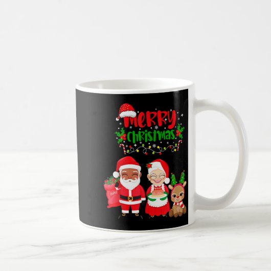 Cute Melanin Santa &amp; Mrs Claus Interracial Fam Kaffeetasse (Rechts)