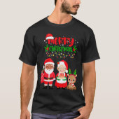Cute Melanin Santa &amp; Mrs Claus Interracial Fam T-Shirt (Vorderseite)