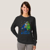 Cute Menorasaurus Rex Dinosaur Tree Christmas Happ T-Shirt (Vorne ganz)