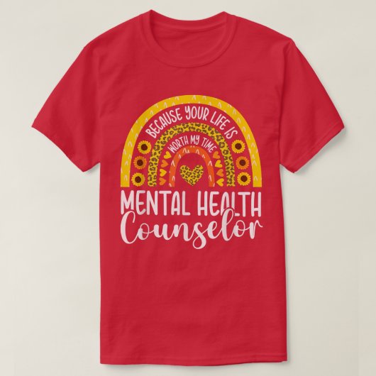 Cute Mental Health Counselor Counseling Sunflower T-Shirt (Design vorne)