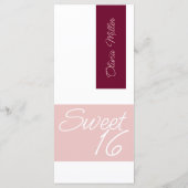 Cute Menu Sweet 16  Custom Flat Menu Menükarte (Rückseite)