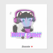 Cute Meow Gamer Cat - Kawaii Gaming Kitten Aufkleber (Blatt)