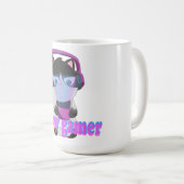 Cute Meow Gamer Cat - Kawaii Gaming Kitten Kaffeetasse (VorderseiteRechts)