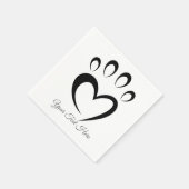 Cute Meow Paw Custom Text Personalized Serviette (Ecke)