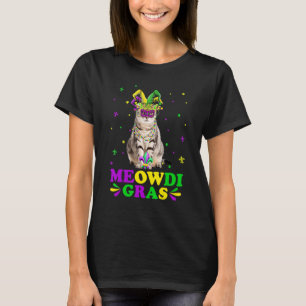 Cute Meowdi Gras American Shorthair Katzenmaske Ma T-Shirt