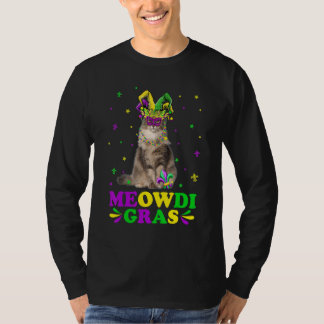 Cute Meowdi Gras Norwegische Waldkatzenmaske Mardi T-Shirt