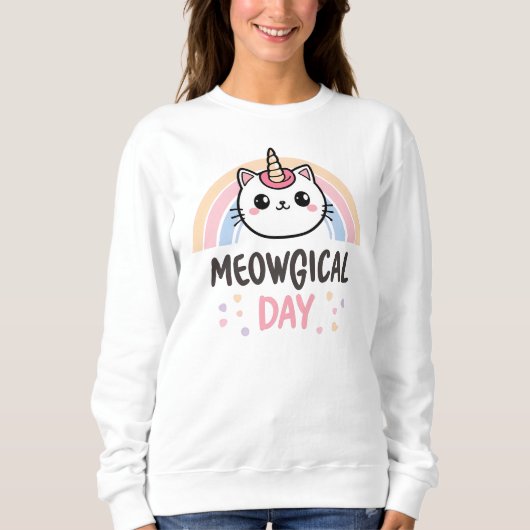 Cute "Meowgical Day" Caticorn Sweatshirt