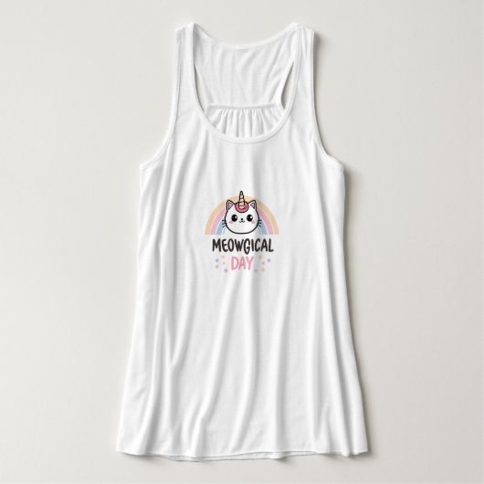 Cute "Meowgical Day" Caticorn Tank Top (Design Vorderseite)