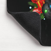 Cute Meowy Christmas Black Cat Santa Hat Xmas Wome Mousepad (Ecke)