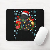 Cute Meowy Christmas Black Cat Santa Hat Xmas Wome Mousepad (Mit Mouse)