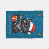 Cute Meowy Christmas Cat – Kawaii Holiday Kitty Te Fleecedecke (Vorderseite (Horizontal))