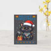 Cute Meowy Christmas Cat – Kawaii Holiday Kitty Te Karte (Gelbe Blume)