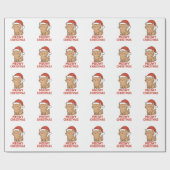 Cute Meowy Christmas Cat Santa Hat Geschenkpapier (Flach)