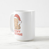 Cute Meowy Christmas Cat Santa Hat Kaffeetasse (Vorderseite Links)