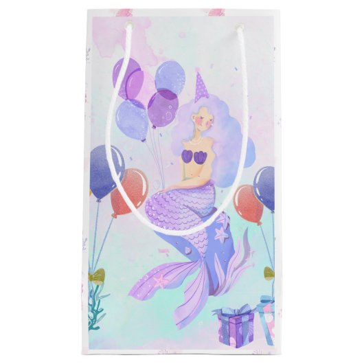 Cute Mermaid Birthday Party Kleine Geschenktüte (Vorderseite)