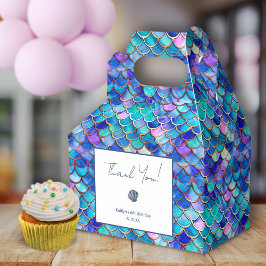 Cute Mermaid Little Girls Birthday Party Thank You Geschenkschachtel
