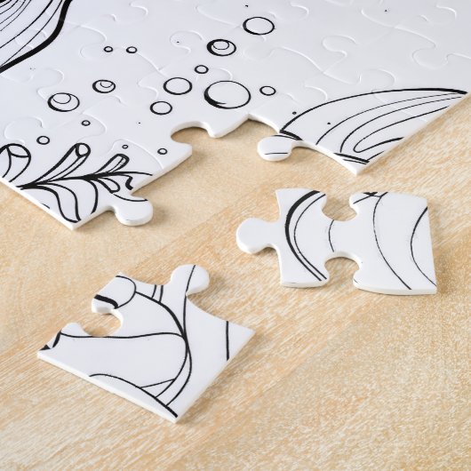 Cute Mermaid Ocean Coloring Puzzle (Seite)