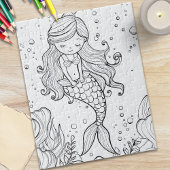 Cute Mermaid Ocean Coloring Puzzle