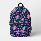 Cute Mermaid Pattern Bedruckter Rucksack (Vorderseite)