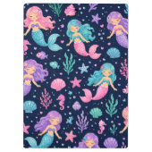 Cute Mermaid Pattern Klemmbrett (Rückseite)
