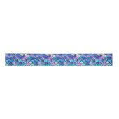 Cute Mermaid Scales Pattern Girls Birthday Satinband (Vorderseite)