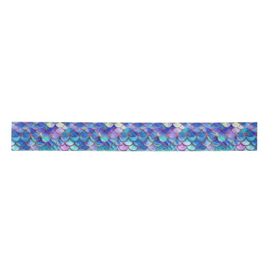 Cute Mermaid Scales Pattern Girls Birthday Satinband (Vorderseite)