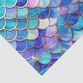 Cute Mermaid Scales Pattern Girls Birthday Seidenpapier (Detail)