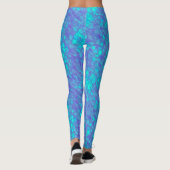 Cute Mermaid Tail Iridescent Turquoise Scales Leggings (Rückseite)