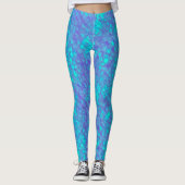 Cute Mermaid Tail Iridescent Turquoise Scales Leggings (Vorderseite)