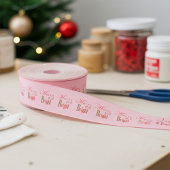 Cute Merry and Bright Stripe on Cotton Candy Pink Ripsband