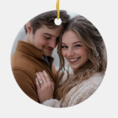 Cute merry and married christmas trees one photo keramik ornament (Hinten)