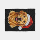 Cute Merry Christmas Golden Retriever Dog Christma Fleecedecke (Vorderseite (Horizontal))