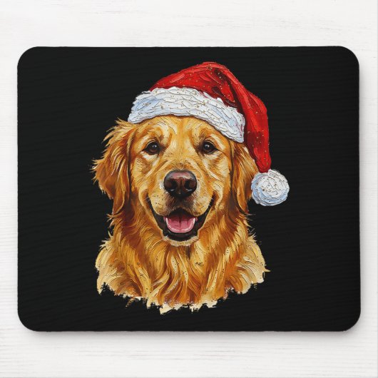 Cute Merry Christmas Golden Retriever Dog Christma Mousepad (Vorne)