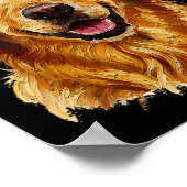 Cute Merry Christmas Golden Retriever Dog Christma Poster (Ecke)