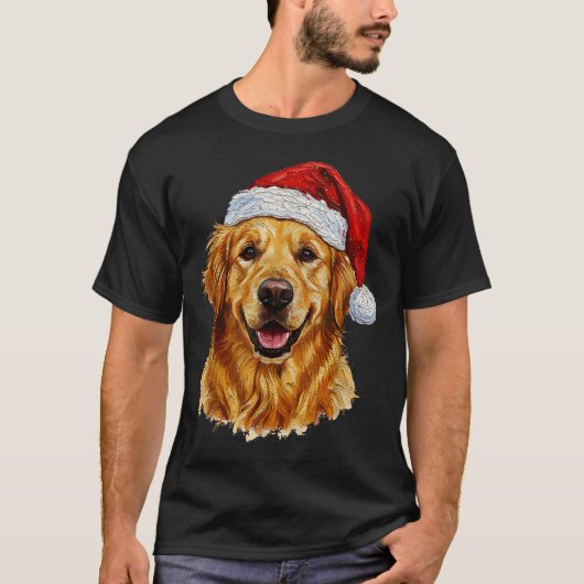 Cute Merry Christmas Golden Retriever Dog Christma T-Shirt (Vorderseite)