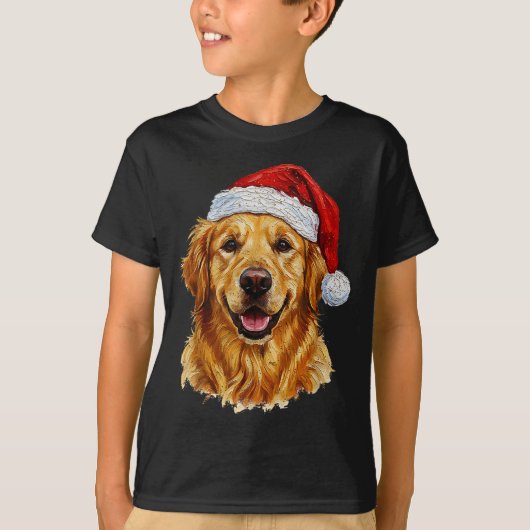 Cute Merry Christmas Golden Retriever Dog Christma T-Shirt (Vorderseite)