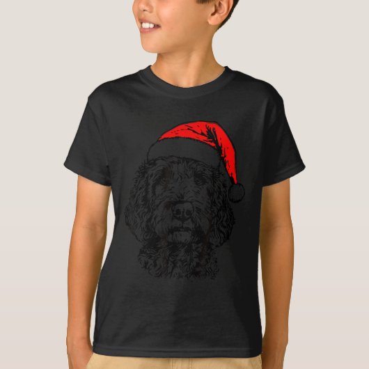 Cute Merry Christmas Goldendoodle Santa Christmas T-Shirt (Vorderseite)
