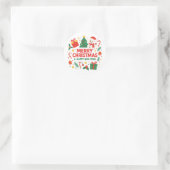 Cute Merry Christmas & Happy New Year Snowman&tree Runder Aufkleber (Tasche)
