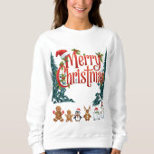 Cute Merry Christmas Holiday Sweater Design Sweatshirt (Vorderseite)