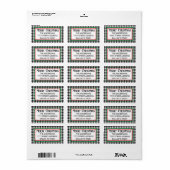Cute Merry Christmas Houndstooth Address Label Adressaufkleber (Vorne)