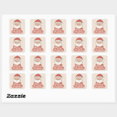 Cute Merry Christmas Santa Face Sticker (Blatt)