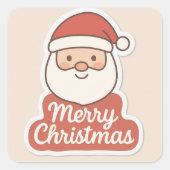 Cute Merry Christmas Santa Face Sticker (Vorderseite)