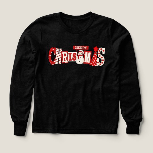 Cute Merry Christmas Snowman Kids Hoodie (Design Vorderseite)