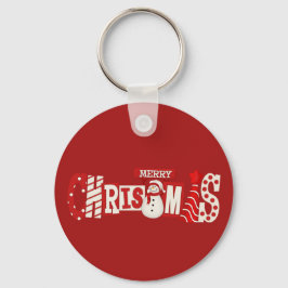 Cute Merry Christmas Snowman  Schlüsselanhänger